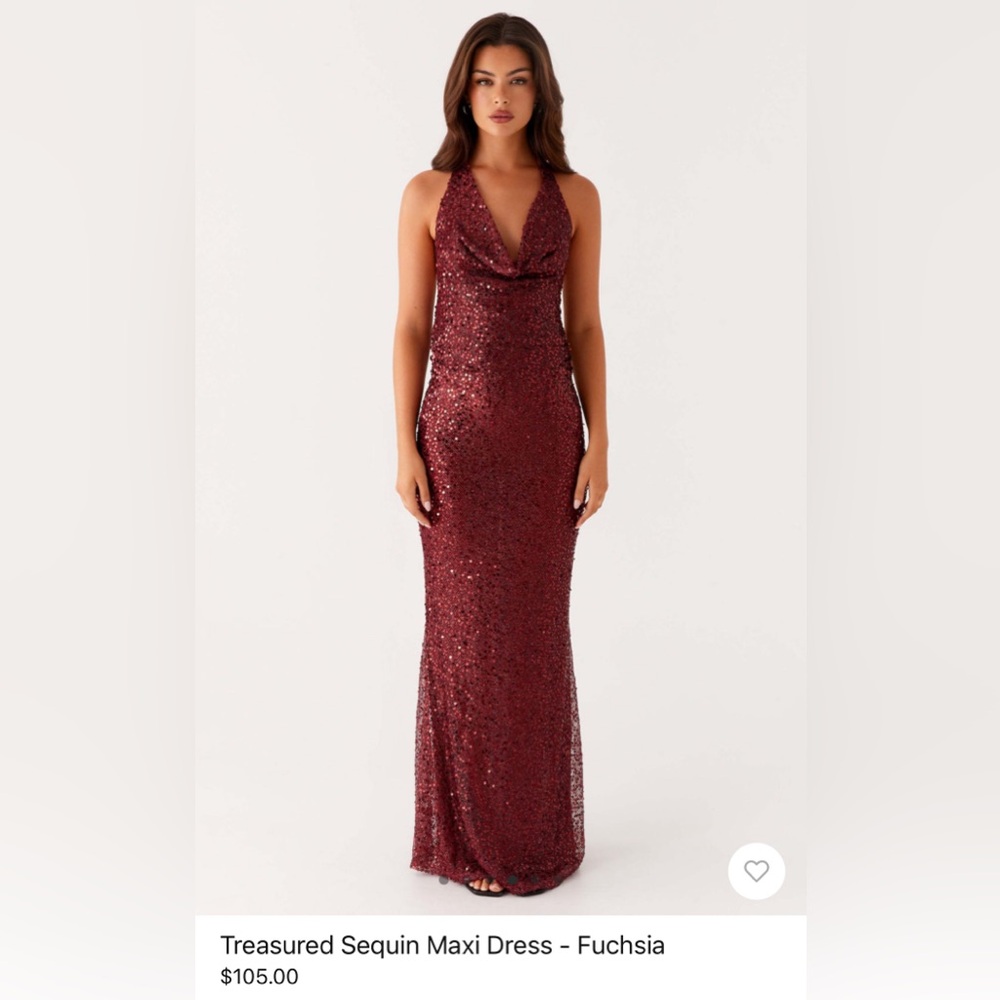 Peppermayo Fuchsia Sequin Maxi Dress